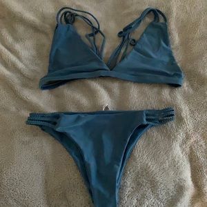 Shein Teal Braided Bikini Set